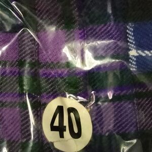 Source Unknown Purple and Green Plaid A-Line Skirt